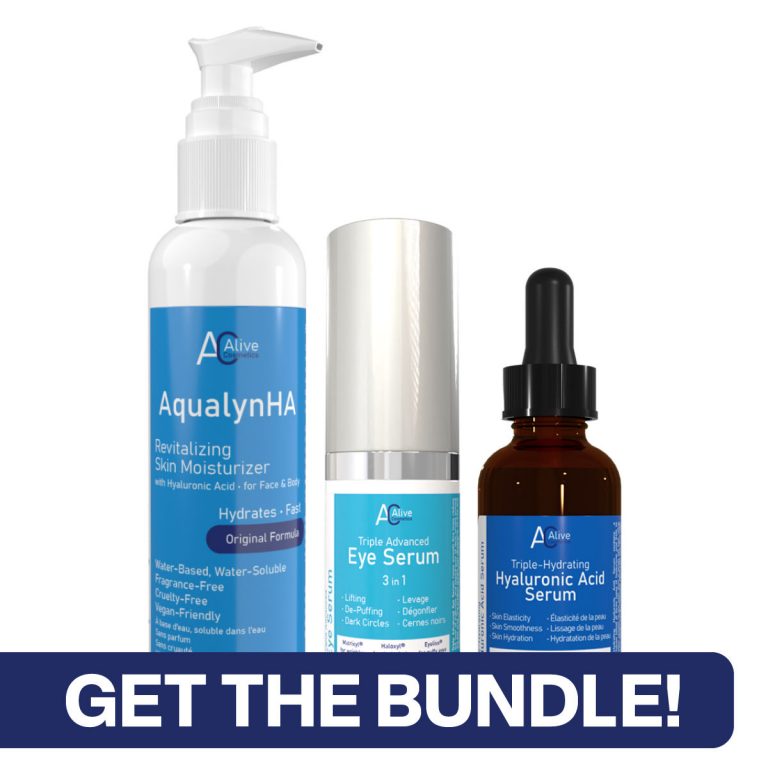 Aqualyn HA Moisturizer, Eye Serum, HA Serum – Alive Cosmetics Bundle